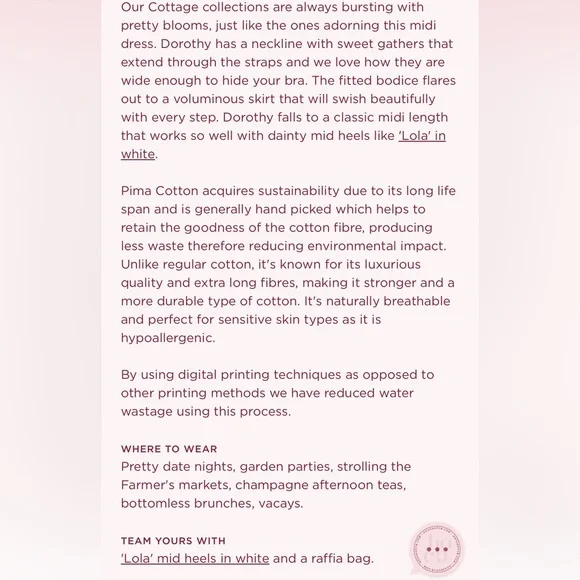 House of CB NWT Dorothy Cotton Dress Pale Blue Meadow - Picture 5 of 9